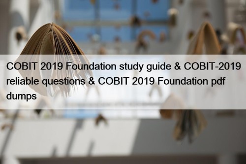 COBIT 2019 Foundation study guide & COBIT-2019 reliable ...